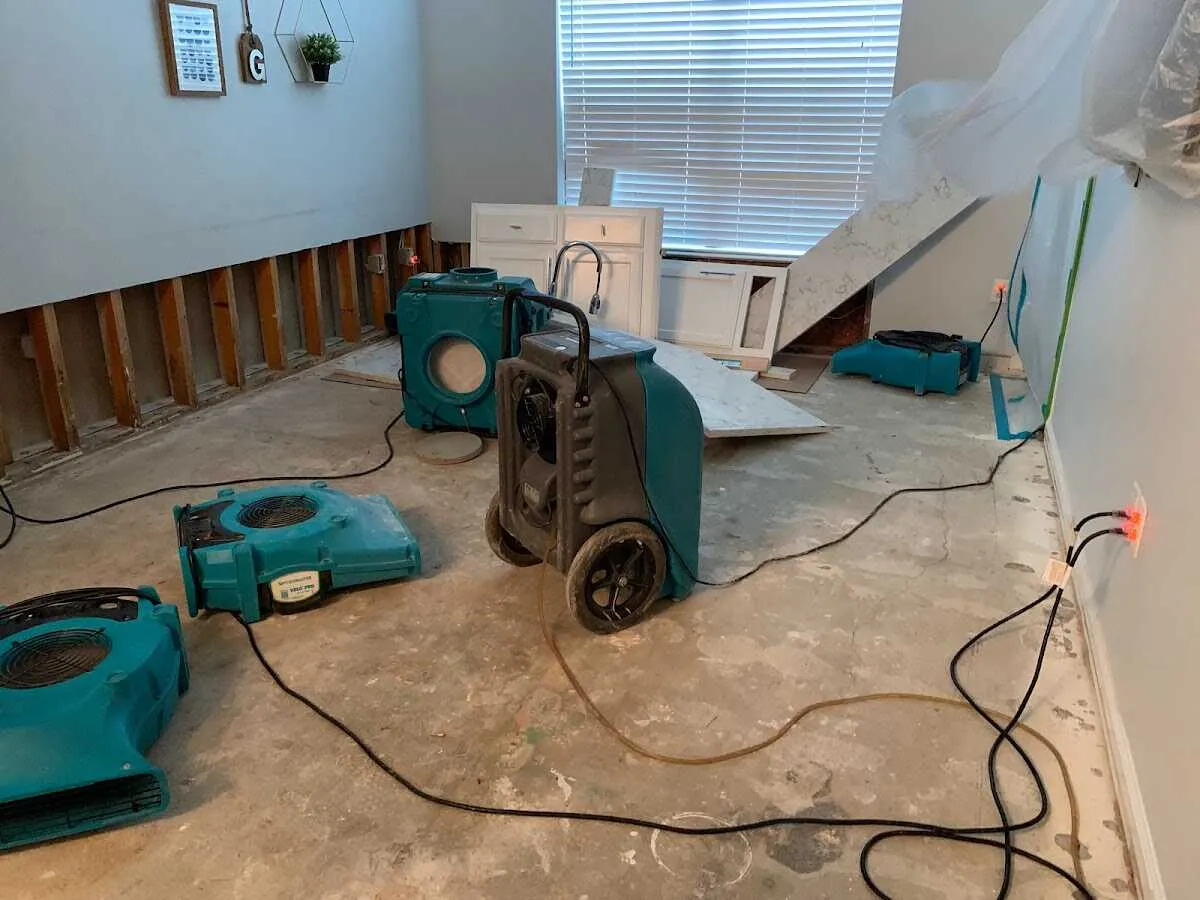Dehumidifier in flood-cut room for Water Damage Restoration in Dade City